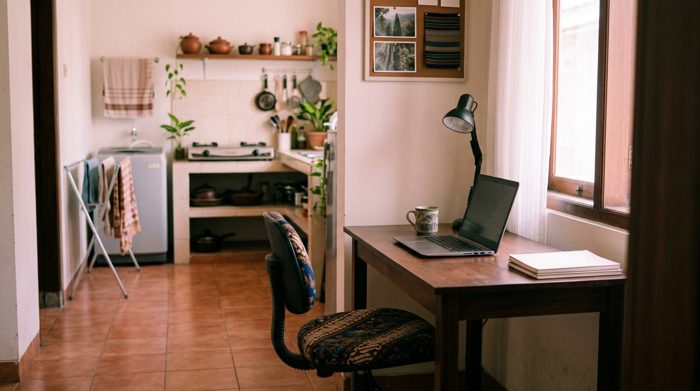 5 Tips Menata Ruang Kerja Ergonomis di Kamar Kost Jakarta untuk Pekerja WFH & Hybrid